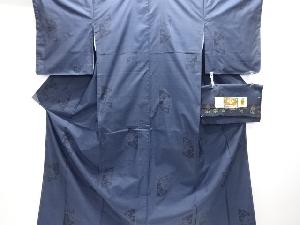 未使用品　花模様織り出し本場泥大島紬着物(7マルキ)